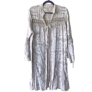 Kactus Italian Cotton & Lace Cream Cover-Up (L)